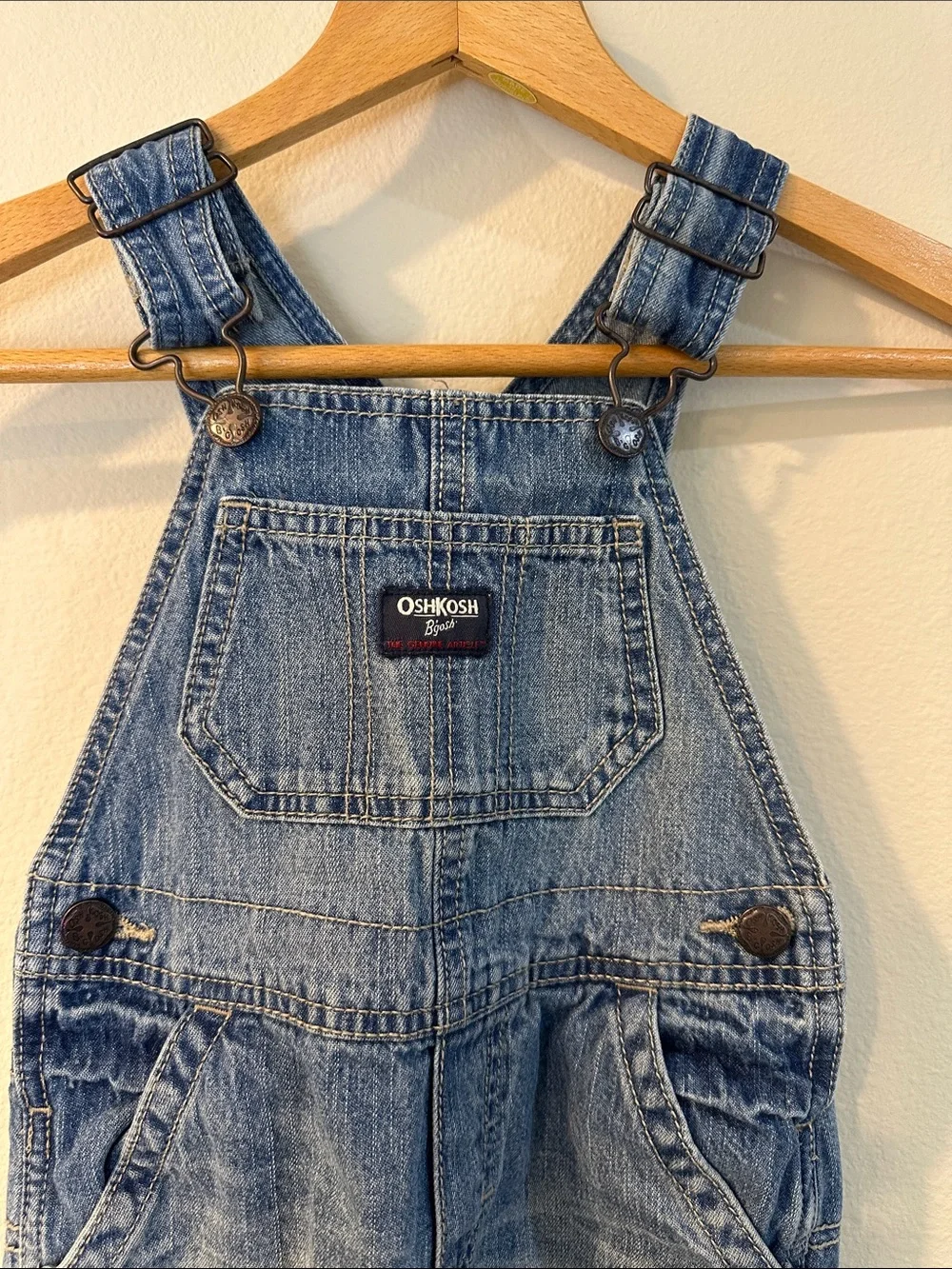 OshKosh B'gosh Vestbak Denim Overalls in Blue Wash Size 2T